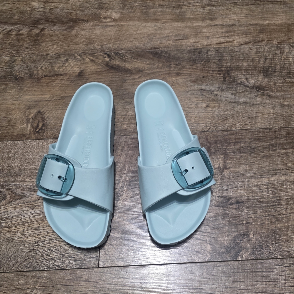 Birkenstock Blue Slide Sandals with Buckle Women Size 7